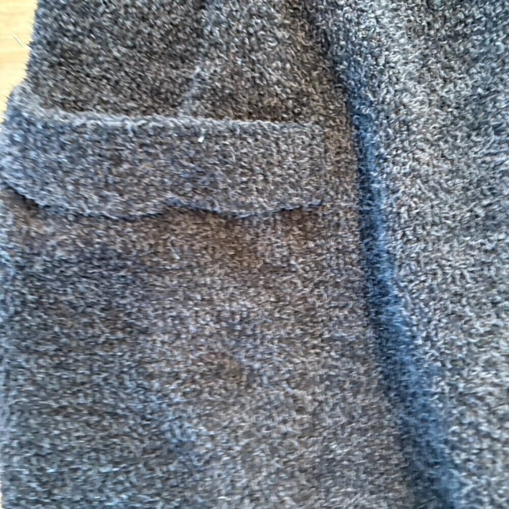 Barefoot Dreams Cozychic Cali Cardigan Sweater Heathered black gray XS - Picture 9 of 10